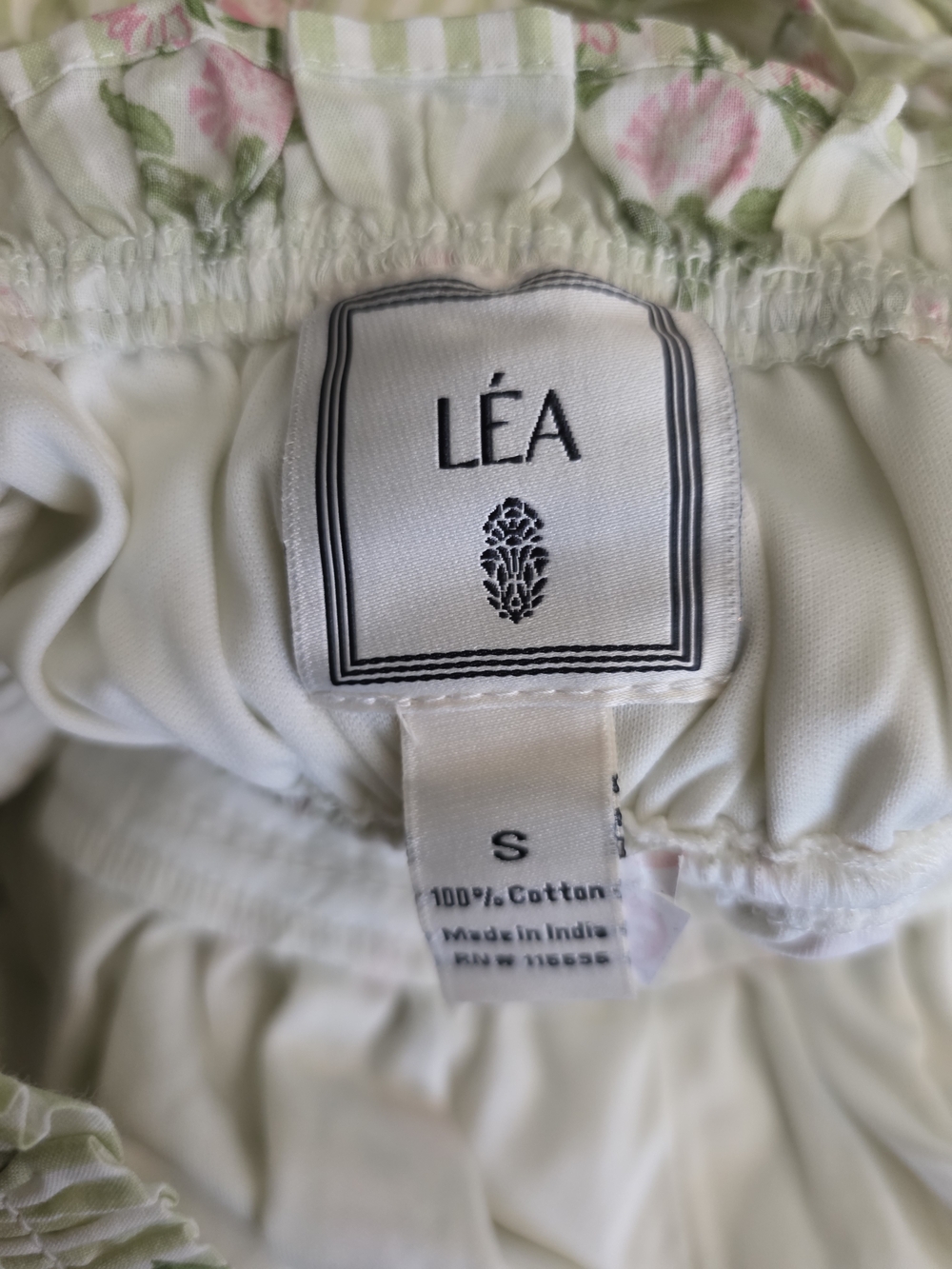 New With Tags LEA Smocked Floral Maxi Dress in Light Green - Picture 7 of 9